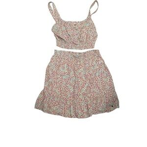 Roxy Floral Skirt Set - Pink and Green